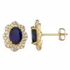Designs By Gioelli 10k Gold Gemstone Oval Halo Stud Earrings Created Blue Sapphire -Designs by Gioelli Shop unnamed file 1364