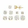 Designs By Gioelli Cubic Zirconia 14k Gold Over Silver Stud Earring Set