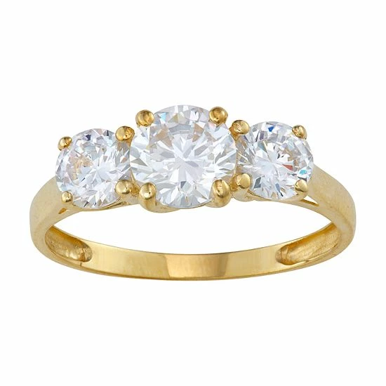Designs by Gioelli 10k Gold Cubic Zirconia 3-Stone Ring Yellow Designs By Gioelli 10k Gold Cubic Zirconia 3-Stone Ring Yellow -Designs by Gioelli Shop unnamed file 1370
