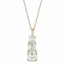 Designs By Gioelli 10k Gold Cubic Zirconia 3-Stone Drop Pendant
