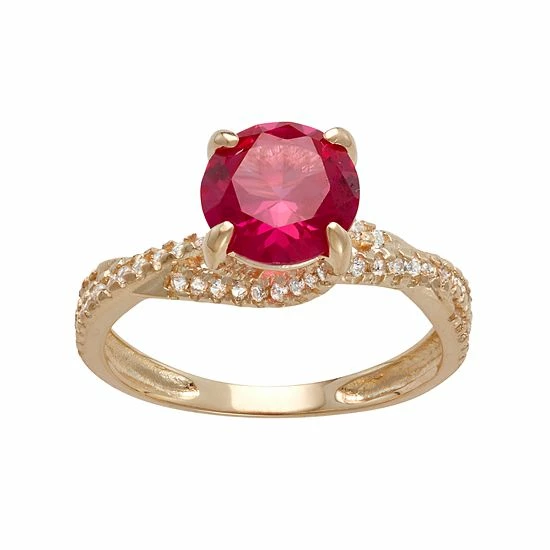 Designs by Gioelli 10k Gold Lab-Created Ruby & White Sapphire Crisscross Ring Designs By Gioelli 10k Gold Lab-Created Ruby & White Sapphire Crisscross Ring -Designs by Gioelli Shop unnamed file 1375