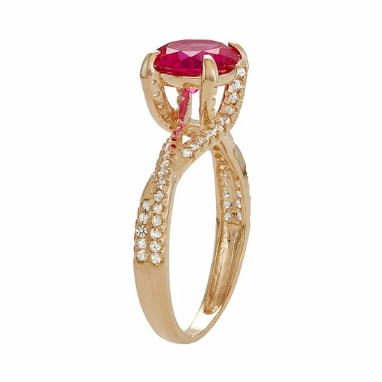 Designs by Gioelli 10k Gold Lab-Created Ruby & White Sapphire Crisscross Ring Designs By Gioelli 10k Gold Lab-Created Ruby & White Sapphire Crisscross Ring -Designs by Gioelli Shop unnamed file 1376