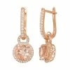 Designs By Gioelli 14k Rose Gold Over Silver Simulated Morganite And Lab-Created White Sapphire Halo Drop Earrings -Designs by Gioelli Shop unnamed file 1380