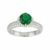 Designs By Gioelli Sterling Silver Simulated Emerald & Lab-Created White Sapphire Halo Ring -Designs by Gioelli Shop unnamed file 1382