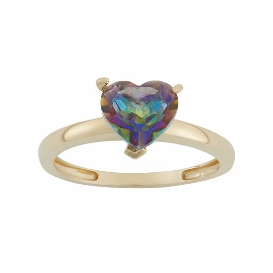 Designs By Gioelli Mystic Topaz 10k Gold Heart Ring 3 Designs By Gioelli Mystic Topaz 10k Gold Heart Ring