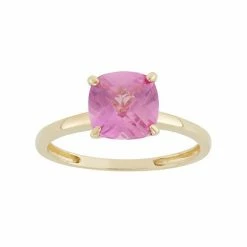 Designs By Gioelli Lab-Created Pink Sapphire 10k Gold Ring