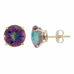 Designs By Gioelli Mystic Topaz 10k Gold Stud Earrings