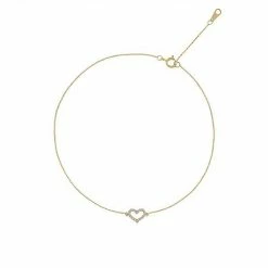 Designs By Gioelli 14k Gold Cubic Zirconia Heart Anklet