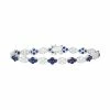 Designs By Gioelli Sterling Silver Lab-Created Blue & White Sapphire Flower Tennis Bracelet -Designs by Gioelli Shop unnamed file 1416