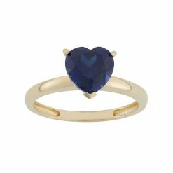 Designs By Gioelli Lab-Created Sapphire 10k Gold Heart Ring