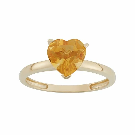 Designs By Gioelli Citrine 10k Gold Heart Ring 3 Designs By Gioelli Citrine 10k Gold Heart Ring