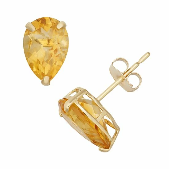 Designs By Gioelli Citrine 10k Gold Teardrop Stud Earrings 3 Designs By Gioelli Citrine 10k Gold Teardrop Stud Earrings