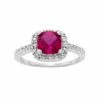 Designs By Gioelli Sterling Silver Lab-Created Ruby And Diamond Accent Square Halo Ring -Designs by Gioelli Shop unnamed file 1431