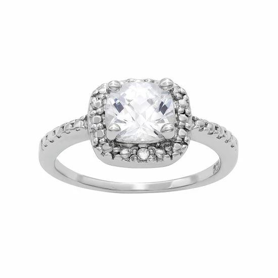 Designs by Gioelli Sterling Silver Lab-Created White Sapphire and Diamond Accent Square Halo Ring Designs By Gioelli Sterling Silver Lab-Created White Sapphire And Diamond Accent Square Halo Ring -Designs by Gioelli Shop unnamed file 1433