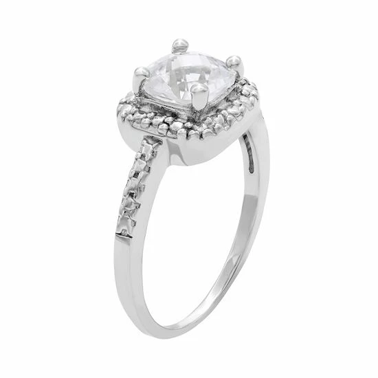 Designs by Gioelli Sterling Silver Lab-Created White Sapphire and Diamond Accent Square Halo Ring Designs By Gioelli Sterling Silver Lab-Created White Sapphire And Diamond Accent Square Halo Ring -Designs by Gioelli Shop unnamed file 1434