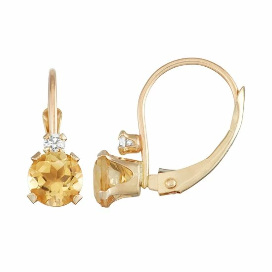 Designs by Gioelli 10k Gold Round-Cut Citrine & White Zircon Leverback Earrings Designs By Gioelli 10k Gold Round-Cut Citrine & White Zircon Leverback Earrings -Designs by Gioelli Shop unnamed file 144
