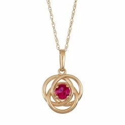 Designs By Gioelli 10k Gold Lab-Created Ruby Knot Pendant Necklace