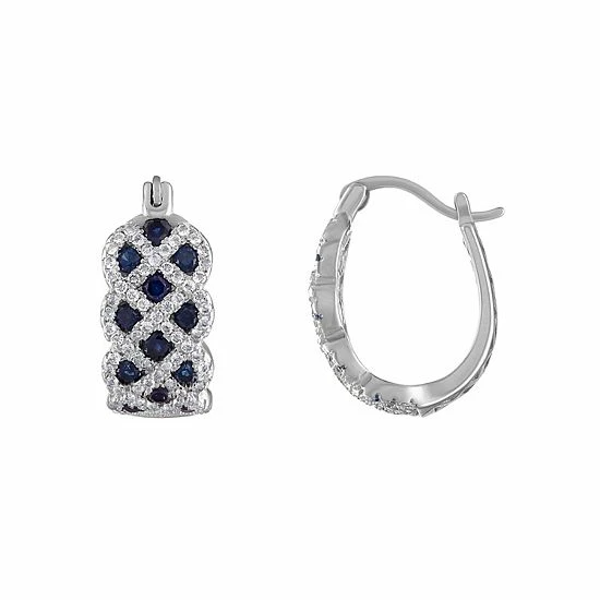 Designs by Gioelli Sterling Silver Lab-Created Sapphire Hoop Earrings Designs By Gioelli Sterling Silver Lab-Created Sapphire Hoop Earrings -Designs by Gioelli Shop unnamed file 1464