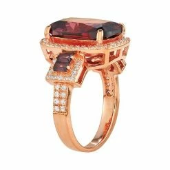 Designs By Gioelli Rose Gold Tone Sterling Silver Smoky Cubic Zirconia Halo Ring -Designs by Gioelli Shop unnamed file 1466