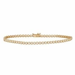 Designs By Gioelli 10k Gold Bezel Set Cubic Zirconia Tennis Bracelet White