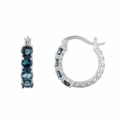 Designs By Gioelli Sterling Silver Filigree Hoop Earrings Lab Created Sapphire