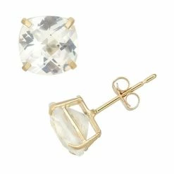 Designs By Gioelli Lab-Created White Sapphire 10k Gold Stud Earrings