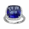 Designs By Gioelli Sterling Silver Simulated Sapphire Square Halo Ring -Designs by Gioelli Shop unnamed file 1494