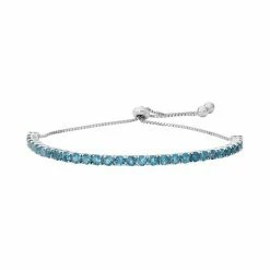 Designs By Gioelli Sterling Silver Blue Topaz Lariat Bracelet