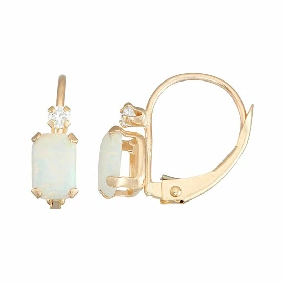 Designs by Gioelli 10k Gold Emerald-Cut Lab-Created Opal & White Zircon Leverback Earrings Designs By Gioelli 10k Gold Emerald-Cut Lab-Created Opal & White Zircon Leverback Earrings -Designs by Gioelli Shop unnamed file 15