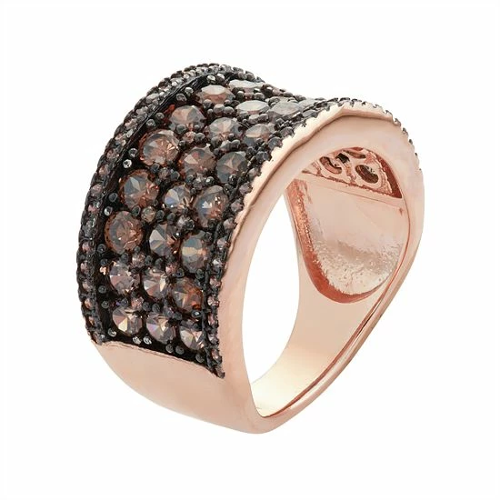 Designs by Gioelli 14k Rose Gold Over Silver Cubic Zirconia Concave Ring Designs By Gioelli 14k Rose Gold Over Silver Cubic Zirconia Concave Ring -Designs by Gioelli Shop unnamed file 1500
