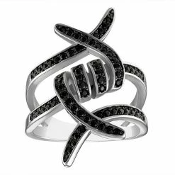Designs By Gioelli Sterling Silver Black Spinel Ring