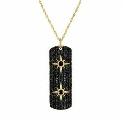 Designs By Gioelli 14k Gold Over Silver Black Spinel Pendant Necklace