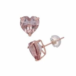 Designs By Gioelli 14k Rose Gold Simulated Morganite Stud Earrings