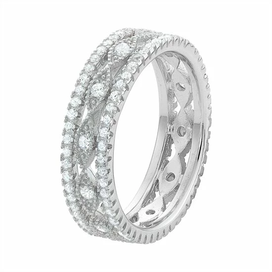 Designs By Gioelli Sterling Silver Cubic Zirconia Eternity Ring 4 Designs By Gioelli Sterling Silver Cubic Zirconia Eternity Ring - Image 2