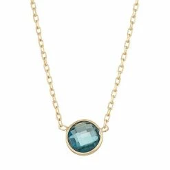 Designs By Gioelli 10k Gold London Blue Topaz Circle Pendant Necklace