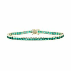 Designs By Gioelli 14k Gold Over Silver Lab-Created Emerald Tennis Bracelet