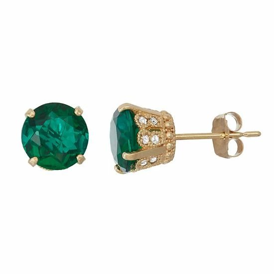 Designs by Gioelli 10k Gold Lab-Created Emerald & Diamond Stud Earrings Designs By Gioelli 10k Gold Lab-Created Emerald & Diamond Stud Earrings -Designs by Gioelli Shop unnamed file 1568