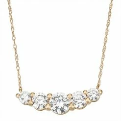 Designs By Gioelli 10k Gold Cubic Zirconia 5-Stone Necklace
