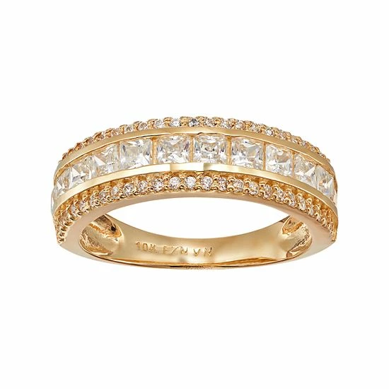 Designs by Gioelli Cubic Zirconia 10k Gold 3-Row Ring Designs By Gioelli Cubic Zirconia 10k Gold 3-Row Ring -Designs by Gioelli Shop unnamed file 1586