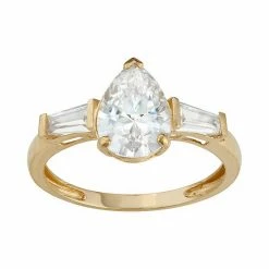 Designs By Gioelli 10k Gold Cubic Zirconia Teardrop Ring