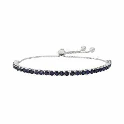 Designs By Gioelli Sterling Silver Lab-Created Sapphire Lariat Bracelet