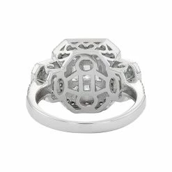 Designs By Gioelli Two Tone Sterling Silver Cubic Zirconia Cluster Halo Ring -Designs by Gioelli Shop unnamed file 1604