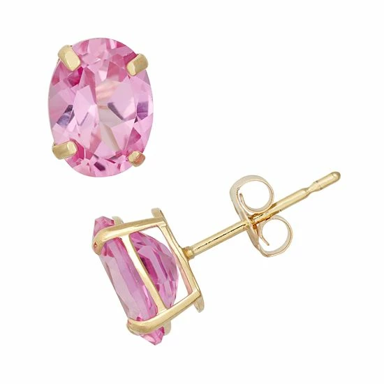 Designs by Gioelli Lab-Created Pink Sapphire 10k Gold Oval Stud Earrings Designs By Gioelli Lab-Created Pink Sapphire 10k Gold Oval Stud Earrings -Designs by Gioelli Shop unnamed file 1608