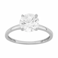 Designs By Gioelli 14k Gold 8MM Cubic Zirconia Solitaire Ring White