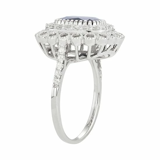 Designs by Gioelli Sterling Silver Lab-Created Blue & White Sapphire Halo Ring Designs By Gioelli Sterling Silver Lab-Created Blue & White Sapphire Halo Ring -Designs by Gioelli Shop unnamed file 1632