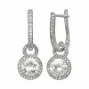 Designs By Gioelli Sterling Silver Lab-Created White Sapphire Halo Drop Earrings -Designs by Gioelli Shop unnamed file 1646