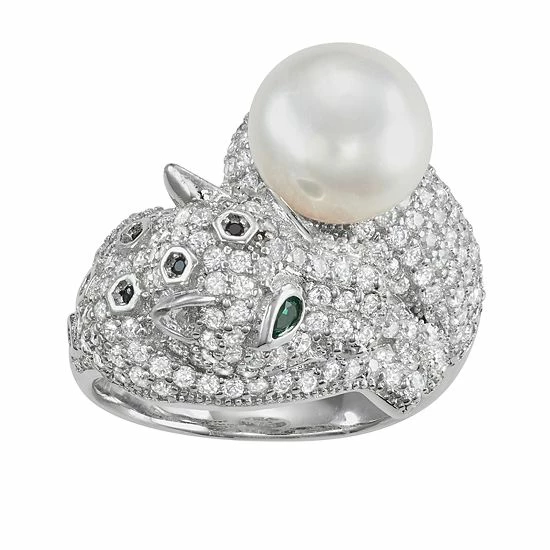 Designs by Gioelli Sterling Silver Freshwater Cultured Pearl & Cubic Zirconia Panther Ring Designs By Gioelli Sterling Silver Freshwater Cultured Pearl & Cubic Zirconia Panther Ring -Designs by Gioelli Shop unnamed file 1660