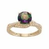 Designs By Gioelli 10k Gold Mystic Topaz & Lab-Created White Sapphire Crisscross Ring