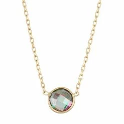 Designs By Gioelli 10k Gold Mystic Topaz Circle Pendant Necklace