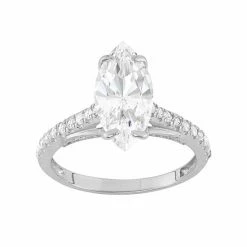Designs By Gioelli 10k Gold Cubic Zirconia Marquise Engagement Ring White